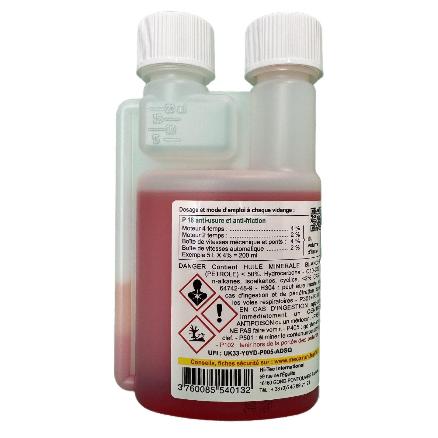 MECA-RUN P18 250 ML Additif pour Huile Moteur - Anti-crassement