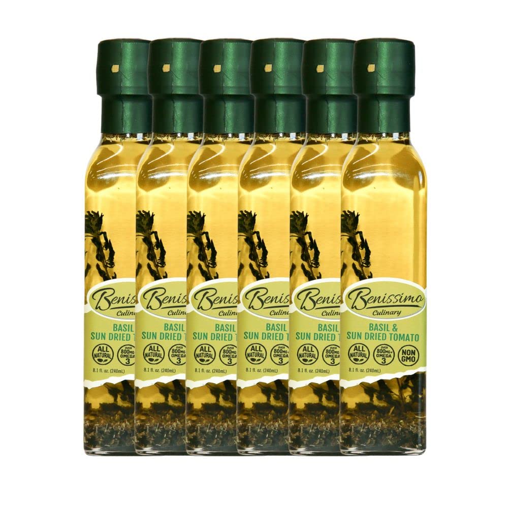 Benissimo Basil and Sun Dried Tomato Oil, 8.1 Ounce - 6 per case.