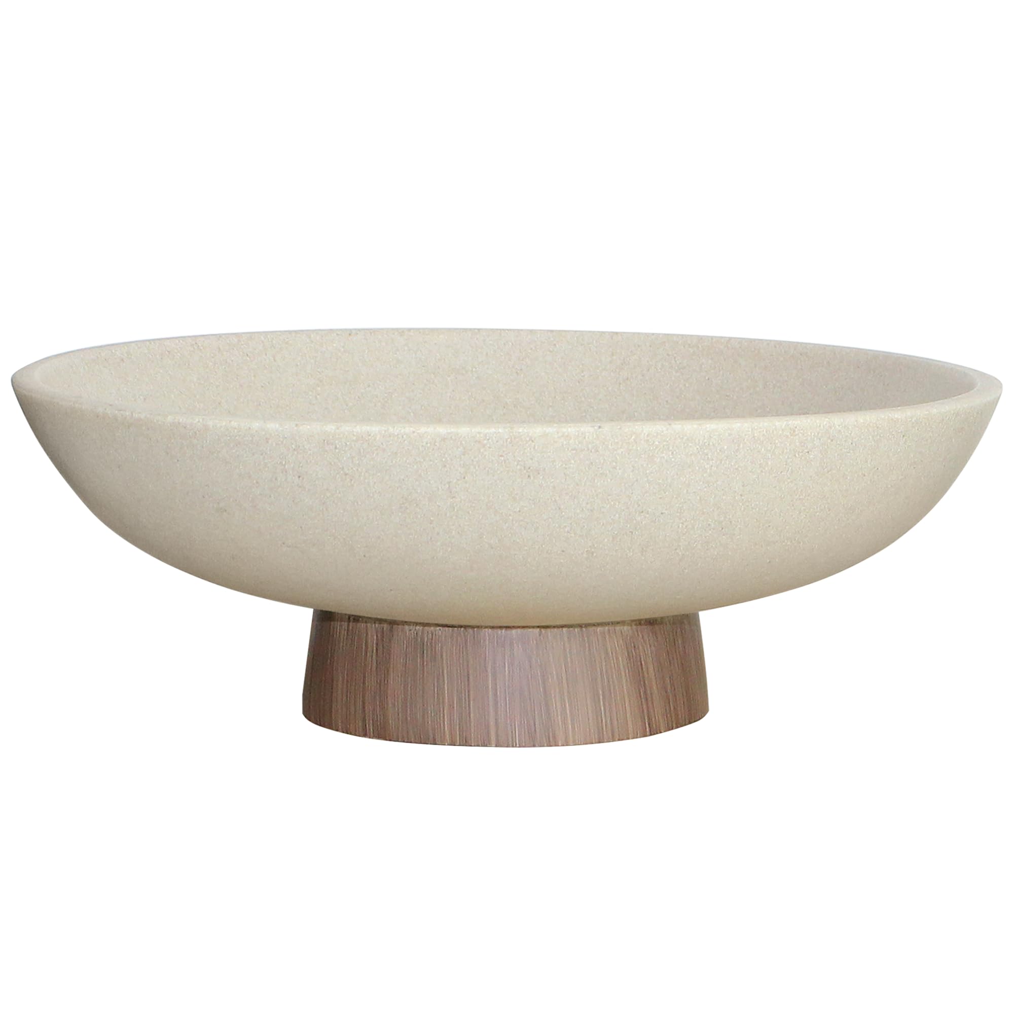 Photo 1 of LIN CHUAN Modern Resin Pedestal Bowl – Large Fruit Bowl for Kitchen Counter, Catch All Bowl for Entryway Table, Stylish Key Bowl & Dining Centerpiece, Brown