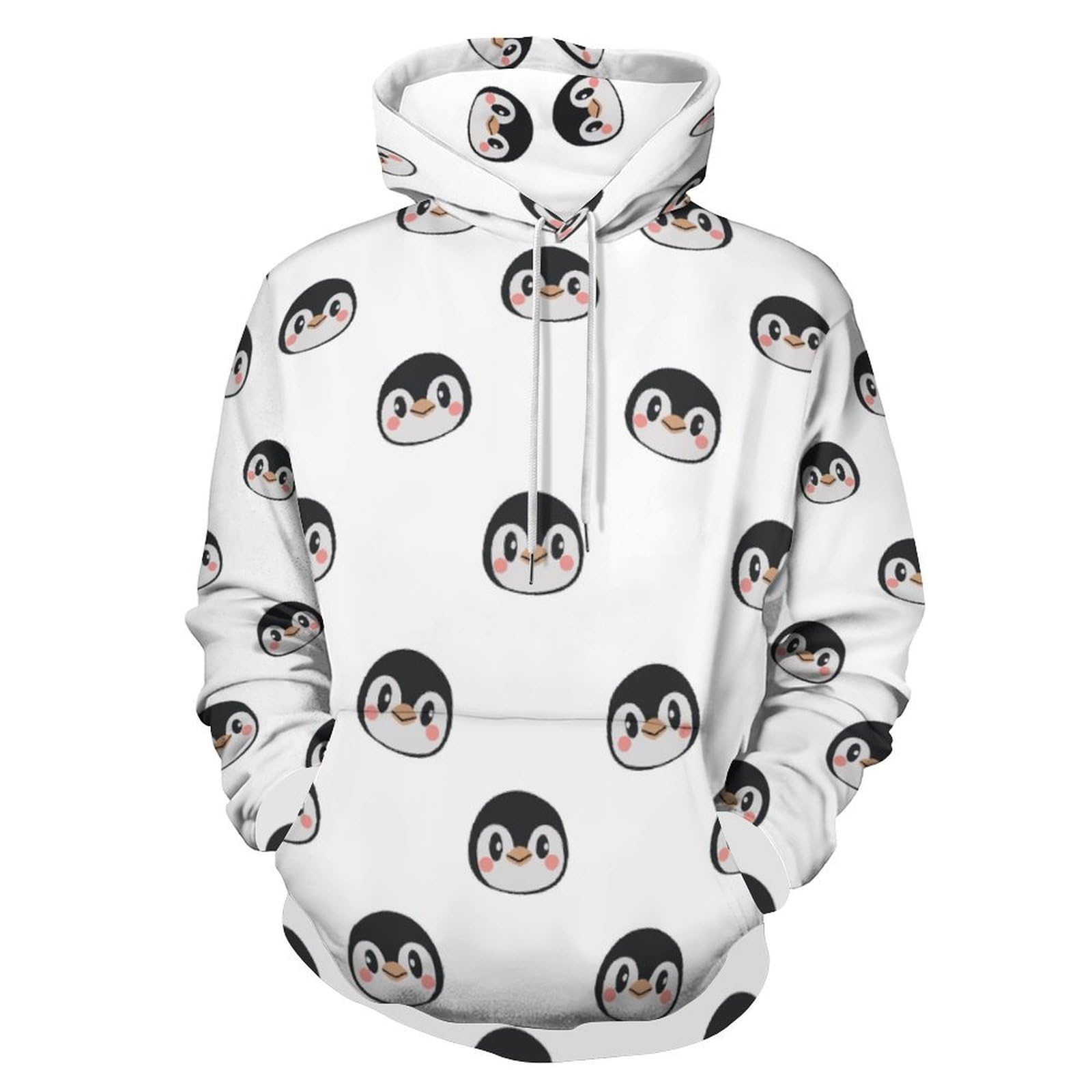 Amazon.co.jp: メンズ パーカー 可愛い ペンギン 長袖 プルオーバー 
