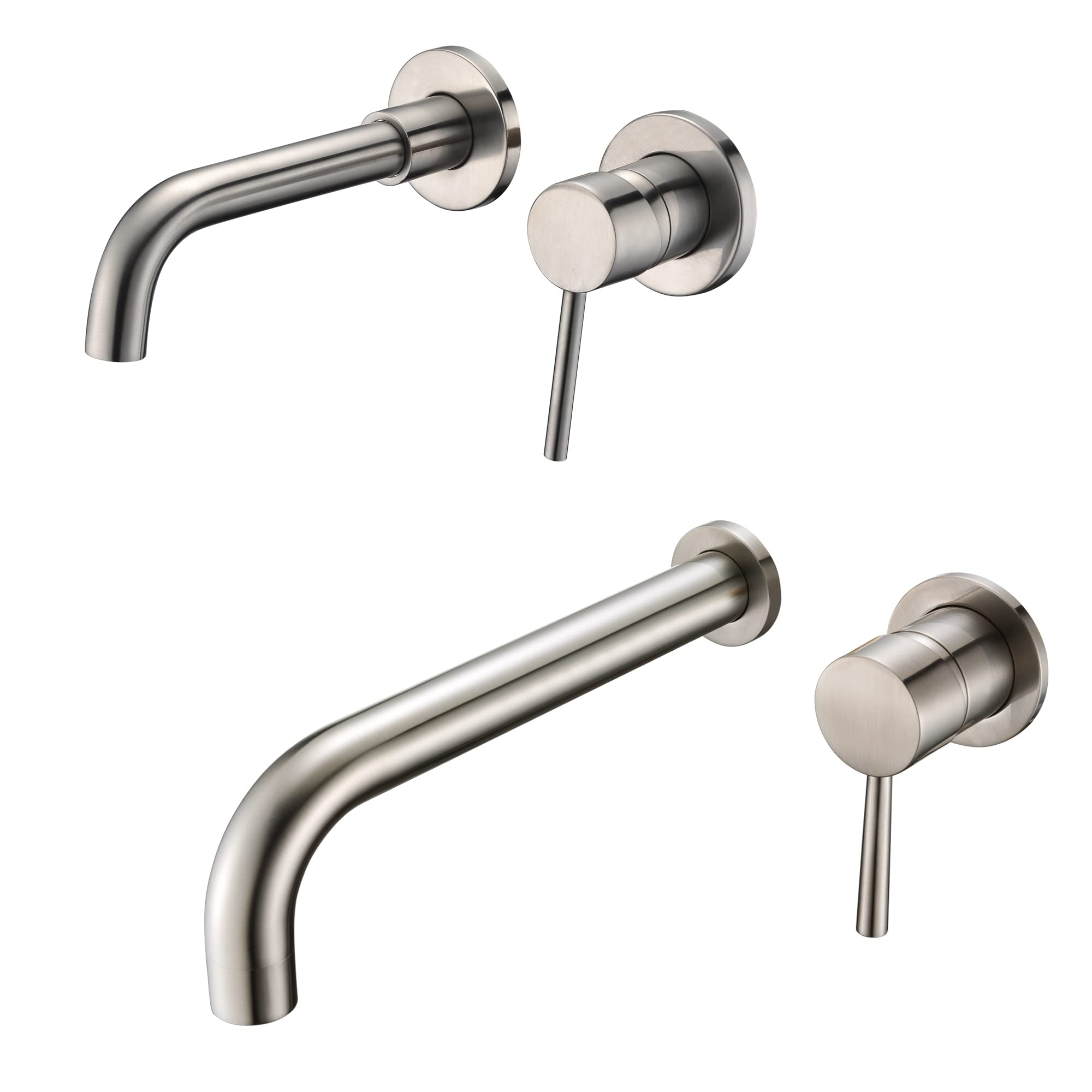 Sxithgkdw Brushed Nickel Wall Mount Bathroom Faucet S1394ni + Wall Mount Tub Faucet S2149ni