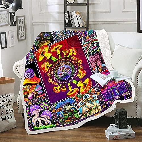 Mushroom Psychedelic Trippy Blanket