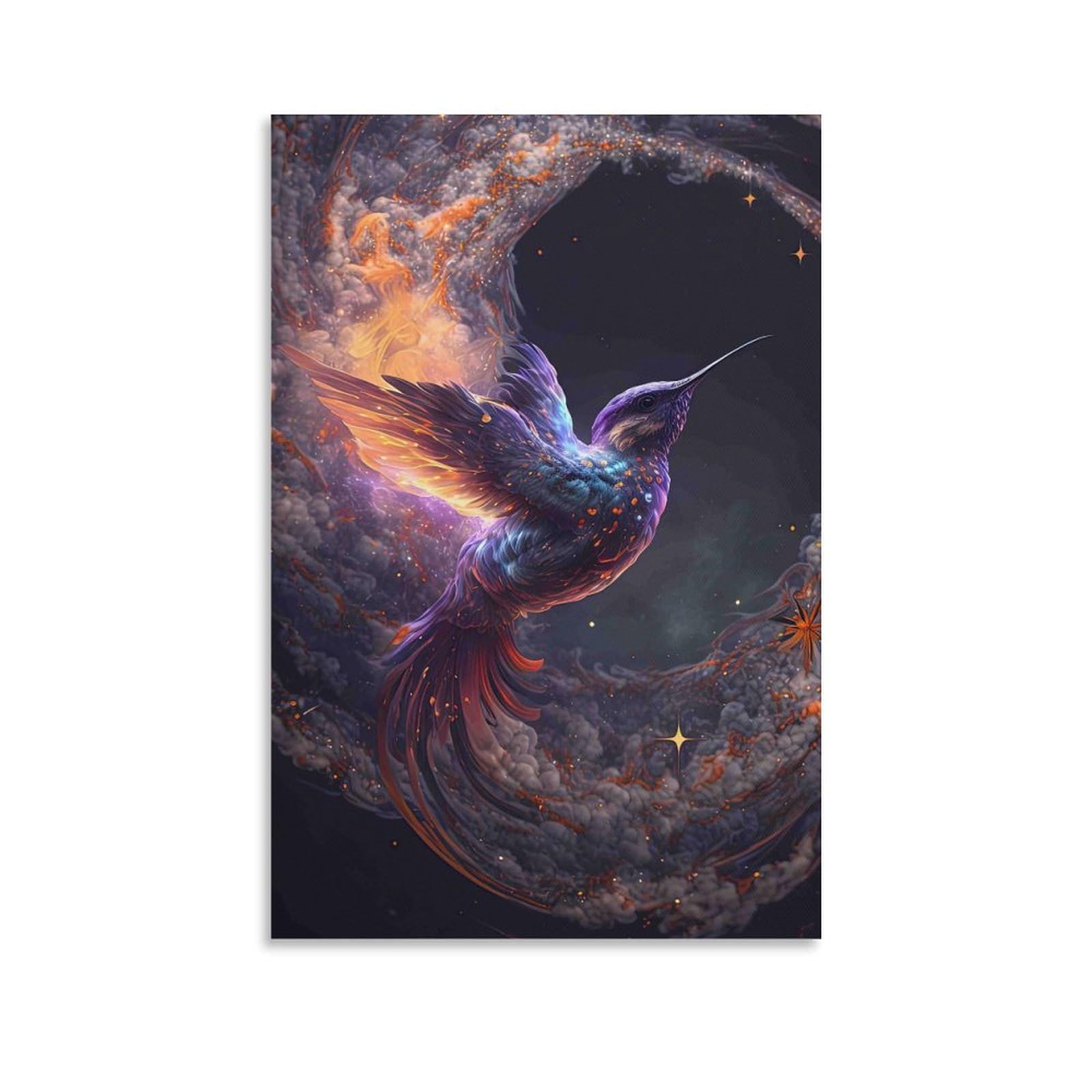 DHBANEIOK Fantasy Hummingbird Poster Artwork Giclee Canvas Prints Modern Canvas Wall Art Picture Wall Hanging for Bedroom Living Room Decor 20x30inch(50x75cm)