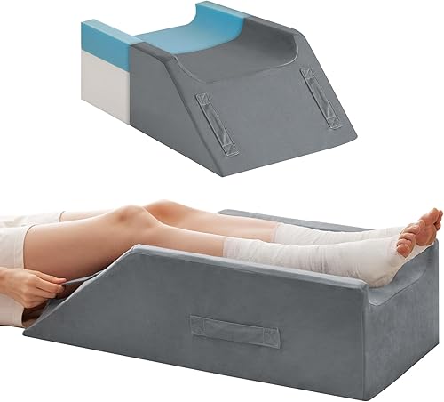 Almohadas de elevación de doble pierna para después de la cirugía, almohada de espuma viscoelástica para elevar las piernas, elevación de
