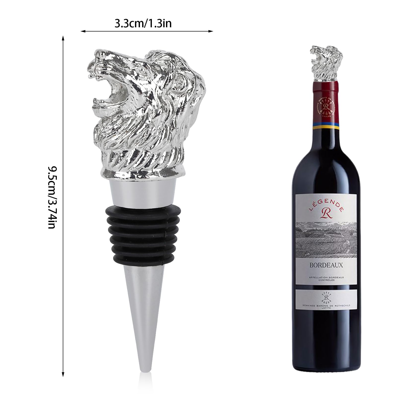 Bouchon De Bouteille De Vin En Alliage De Zinc 3D En Forme D