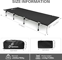 Sportneer 80 cm XXL Összecsukható Kemping Ágy 150 kg Terhelhetőség Könnyű Hordozható 2