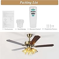 Vista 7 de UC7078T - Control remoto para ventilador de techo con luz hacia arriba, repuesto para Hampton Bay Harbor Breeze Hunter, compatible con UC7078T