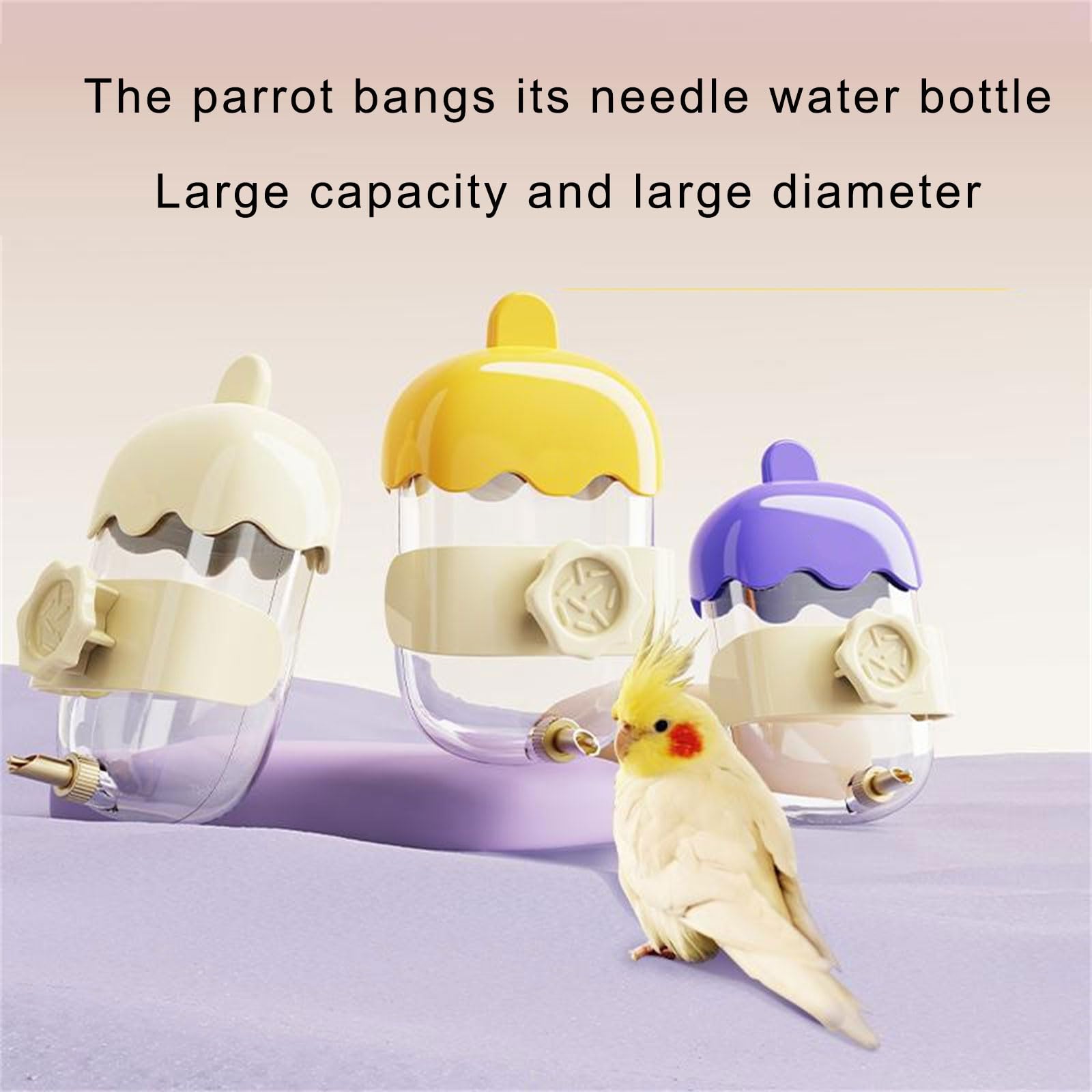 Dispensador automático de agua para pájaros, 360 ml, color verde