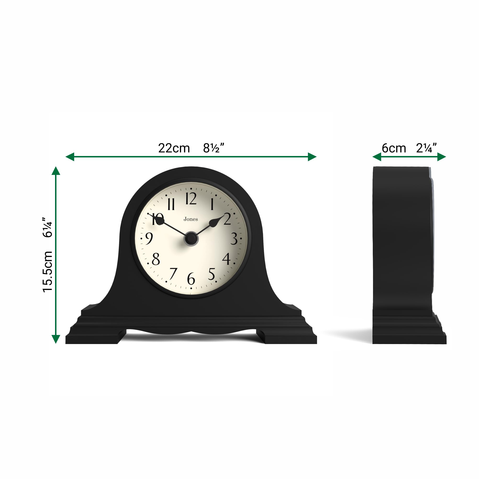 AYRELY Vintage Schreibtischuhr - 25,4 Cm Großes Zifferblatt, Geräuschlos Für Wohnzimmer & Schlafzimmer