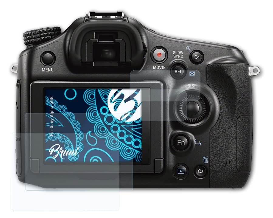 Bruni Screen Protector compatible with Sony Alpha a68 Protector Film, crystal clear Protective Film (Set of 2)