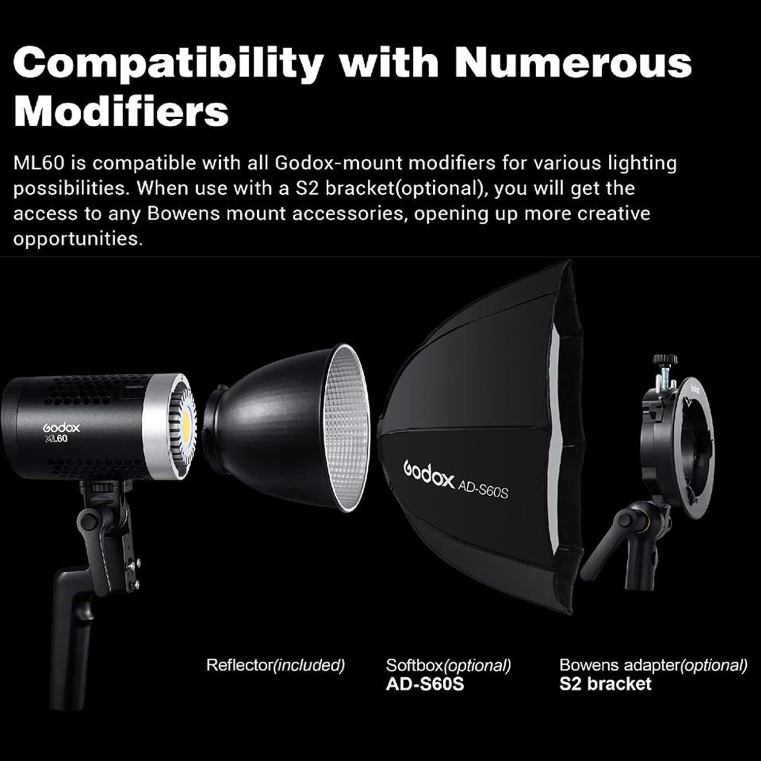 Amazon.com : Godox ML60 60W Handheld LED Video Light,5600K