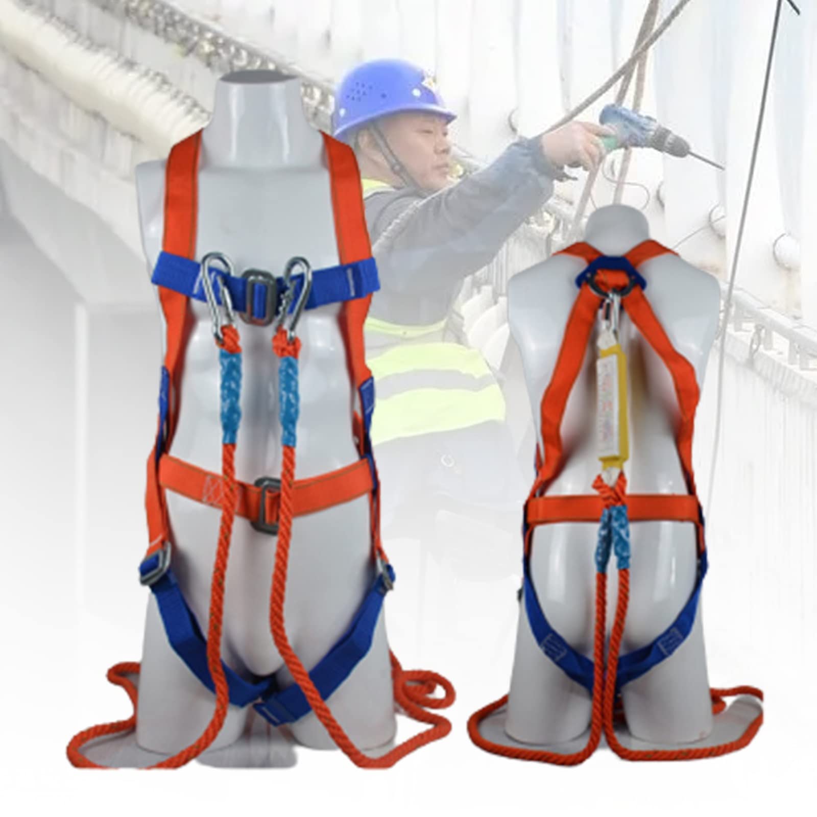 SwaYve Cinturón de Seguridad de Cinco Puntos, Arnés de Escalada, Espeleología, Equipo de Rappel para Escalada en Roca, Cinturón de Seguridad Anticaída con Construcción de Doble Gancho a Gran Altitud/S