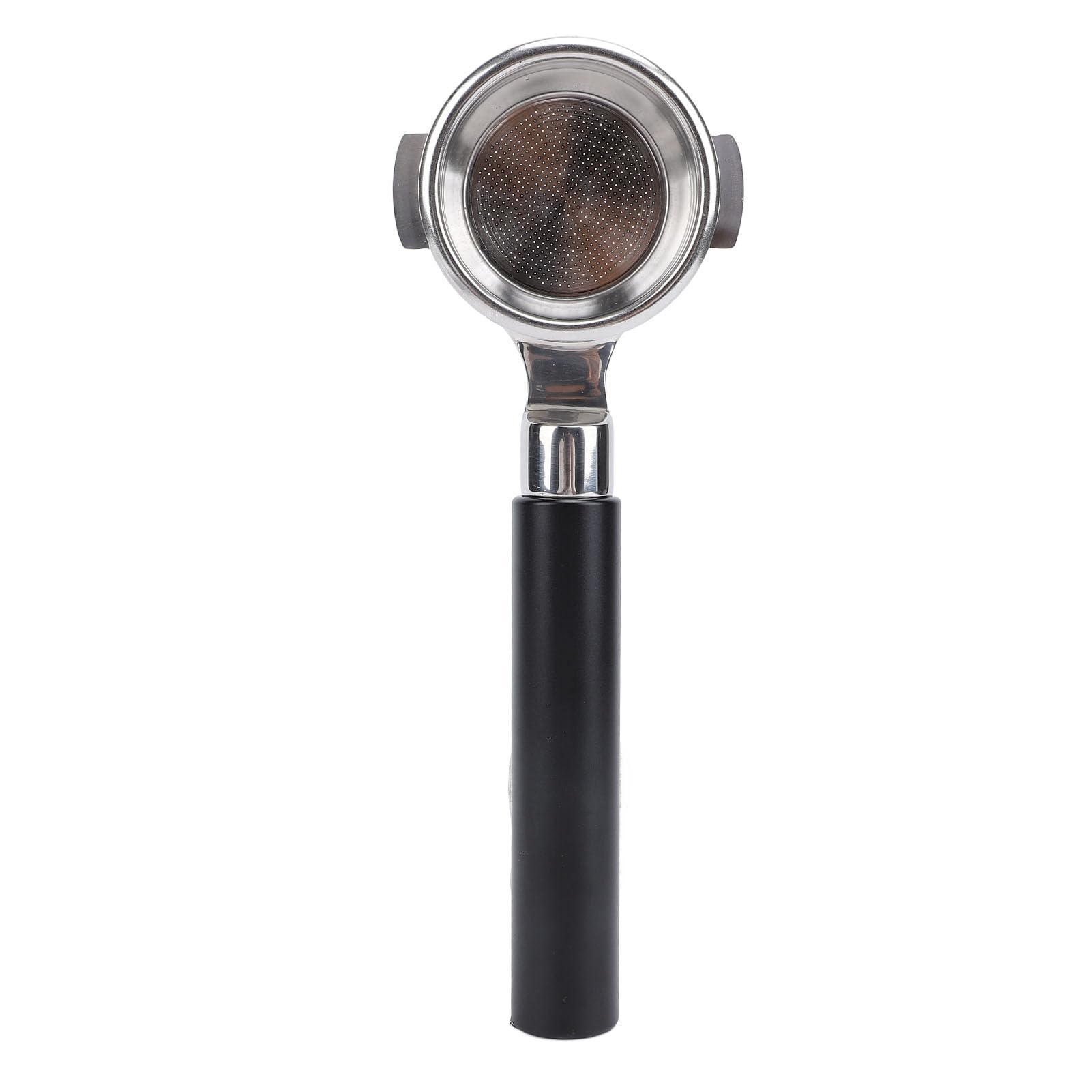 Omabeta Bottomless Coffee Portafilter, Edelstahl 2 Ohren E61 Portafilter mit Ergonomischem Griff für die Herstellung von Zuhause (Schwarze Tinte)