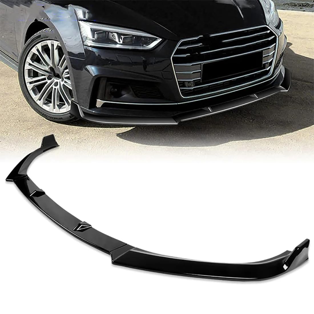 Lohxa Car Front Spoilers Bumper Splitter Lip Diffuser For Audi A5 B9 Sportback Coupe Cabriolet S-Line 2016-2019,Splitter Guard Body Kit,Abs