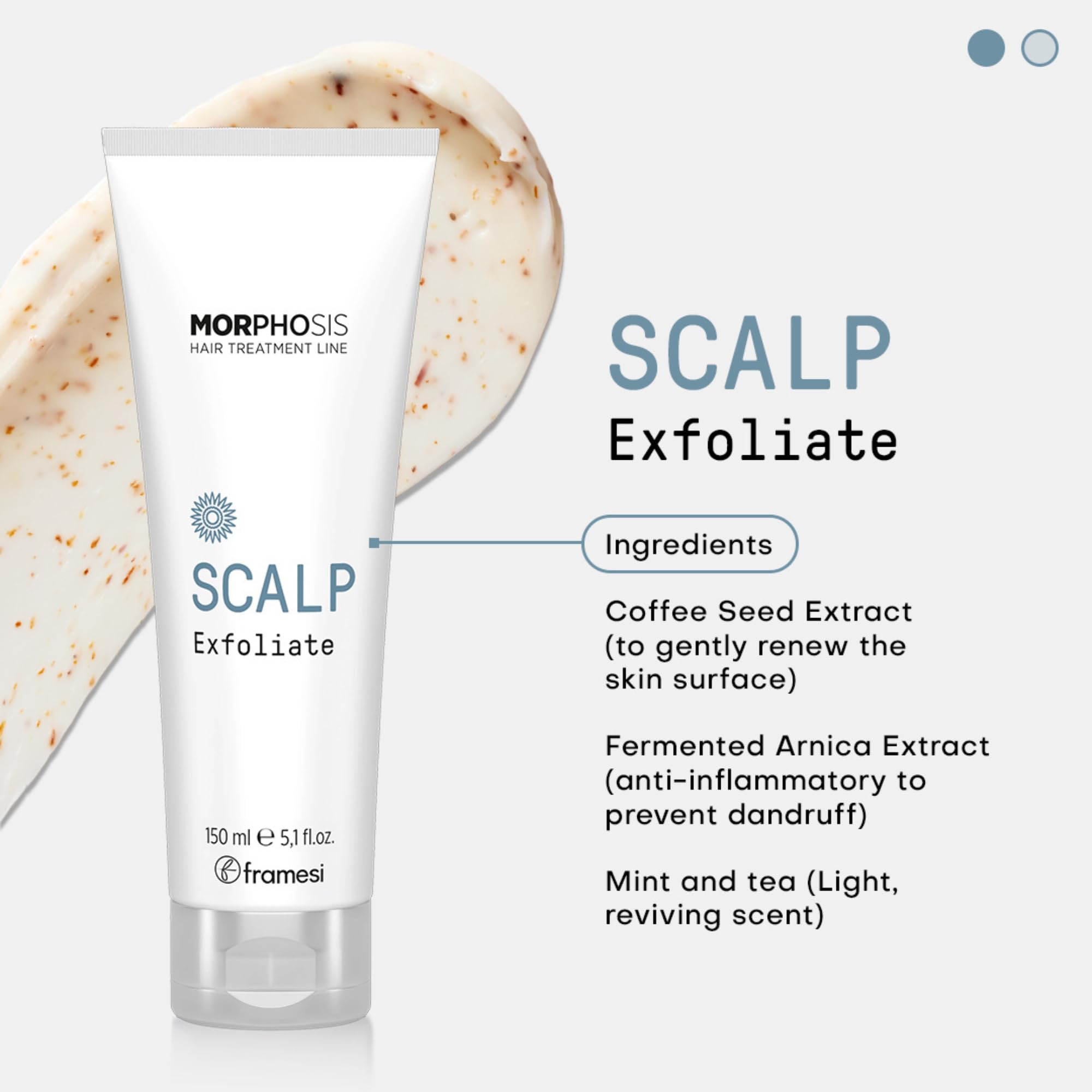 FRAMESI Morphosis Scalp Exfoliate, 5.1 fl oz, Scalp Exfoliator, Pre-shampoo Scalp Treatment