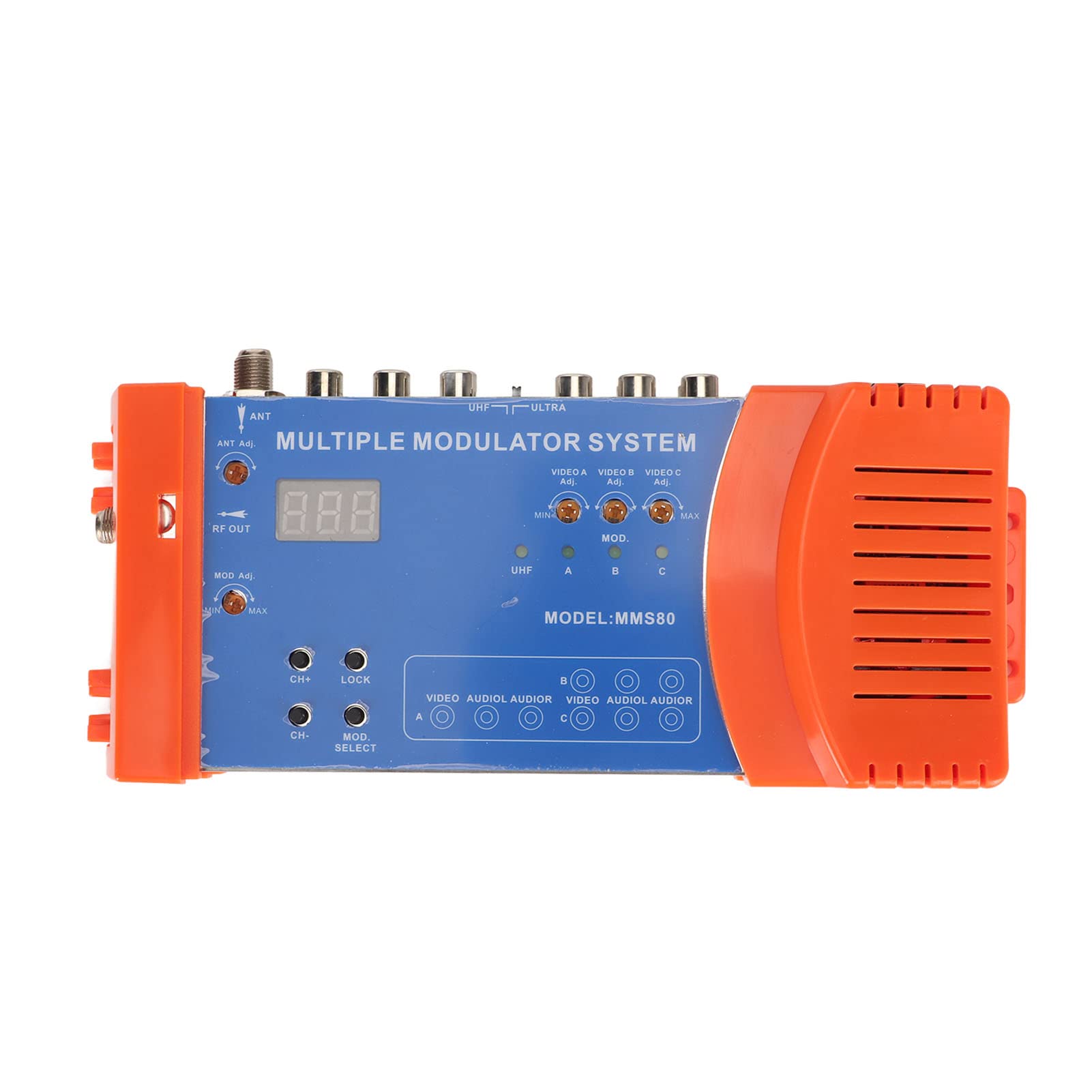 Digitaler HF-Modulator, Universeller Kompakter Heimmodulator, Digitaler HF-Modulator, Mehrere Kanäle, Unterstützt PAL NTSC, UHF-Signalverstärker, Einstellbarer Audio-/Videoausgang (EU-Stecker)