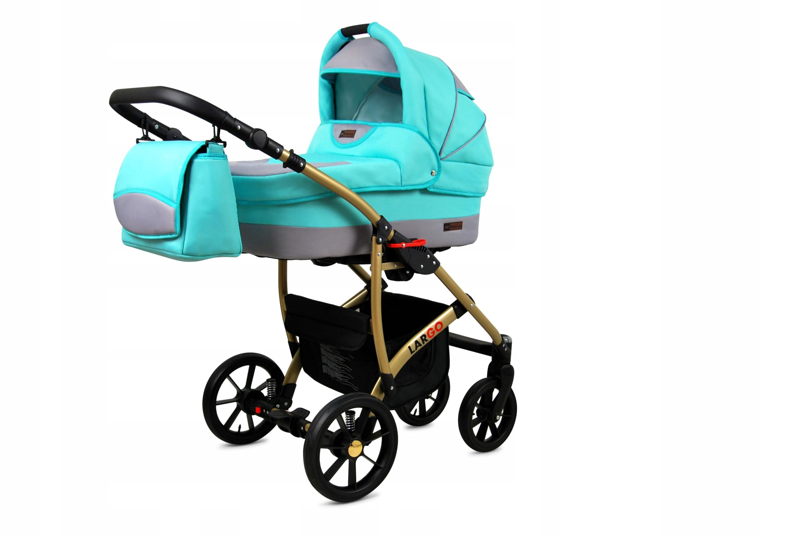 BabyLux Zestaw wózków dziecięcych 4 w 1 – Largo – w zestawie wanienka dla niemowląt, fotelik sportowy, fotelik samochodowy, stacja bazowa ISOFIX – fotelik samochodowy – zestaw wózków dziecięcych