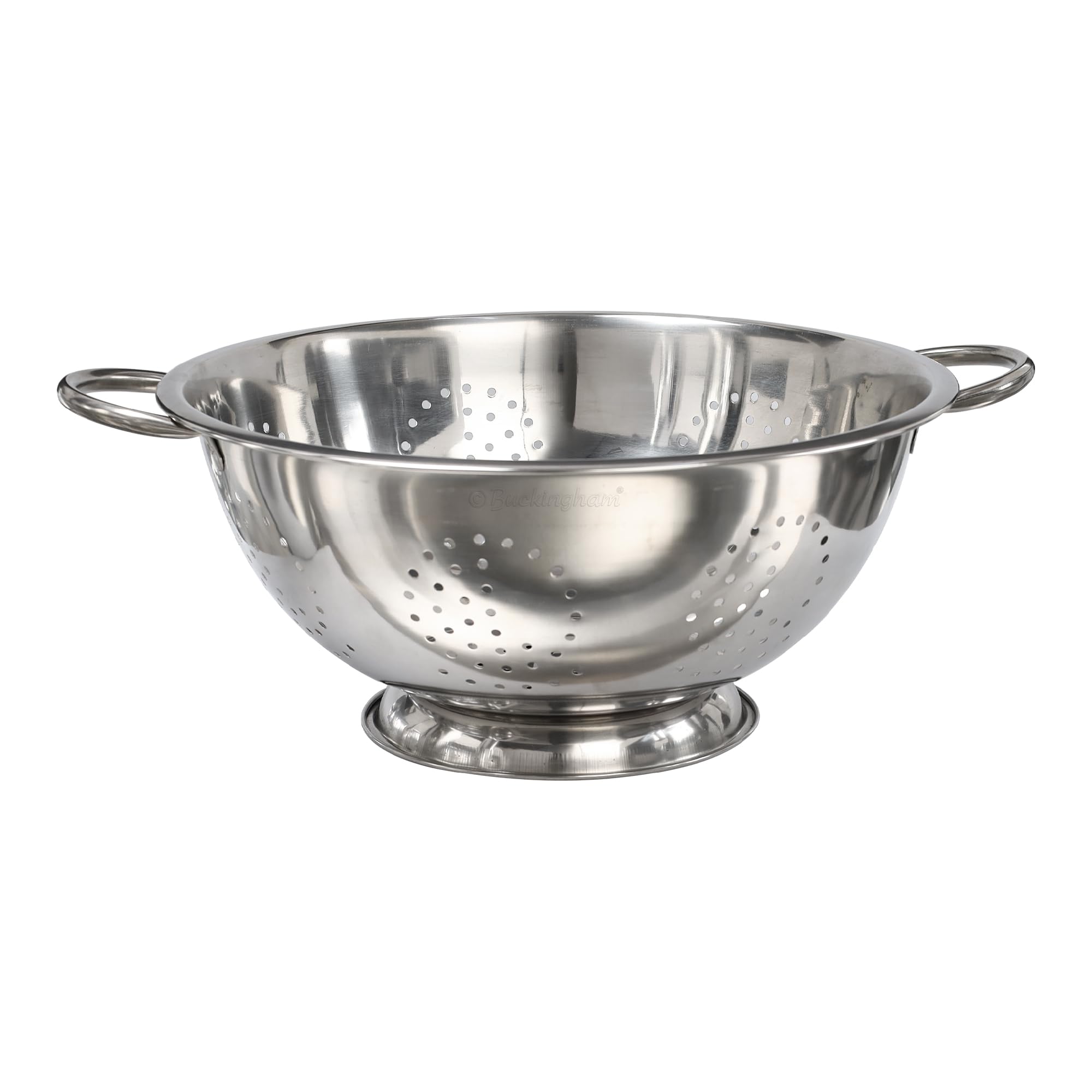 Buckingham Premium Deep Colander Strainer for Draining Rinsing & Straining Stainless Steel Multipurpose Kitchen Tool for Washing Pasta & Vegetables (7.5 L / 34 cm)