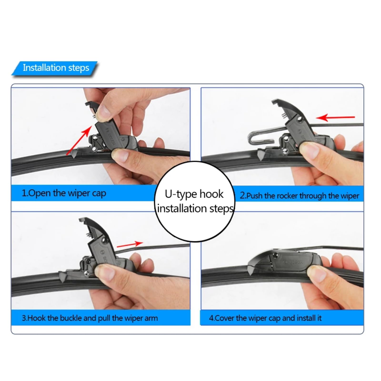 Escobilla coche Limpiaparabrisas Compatible Con Toyota Para Land Para Cruiser Para Prado J150 150 Series 2009-2024 Juego De Ventanas Delanteras