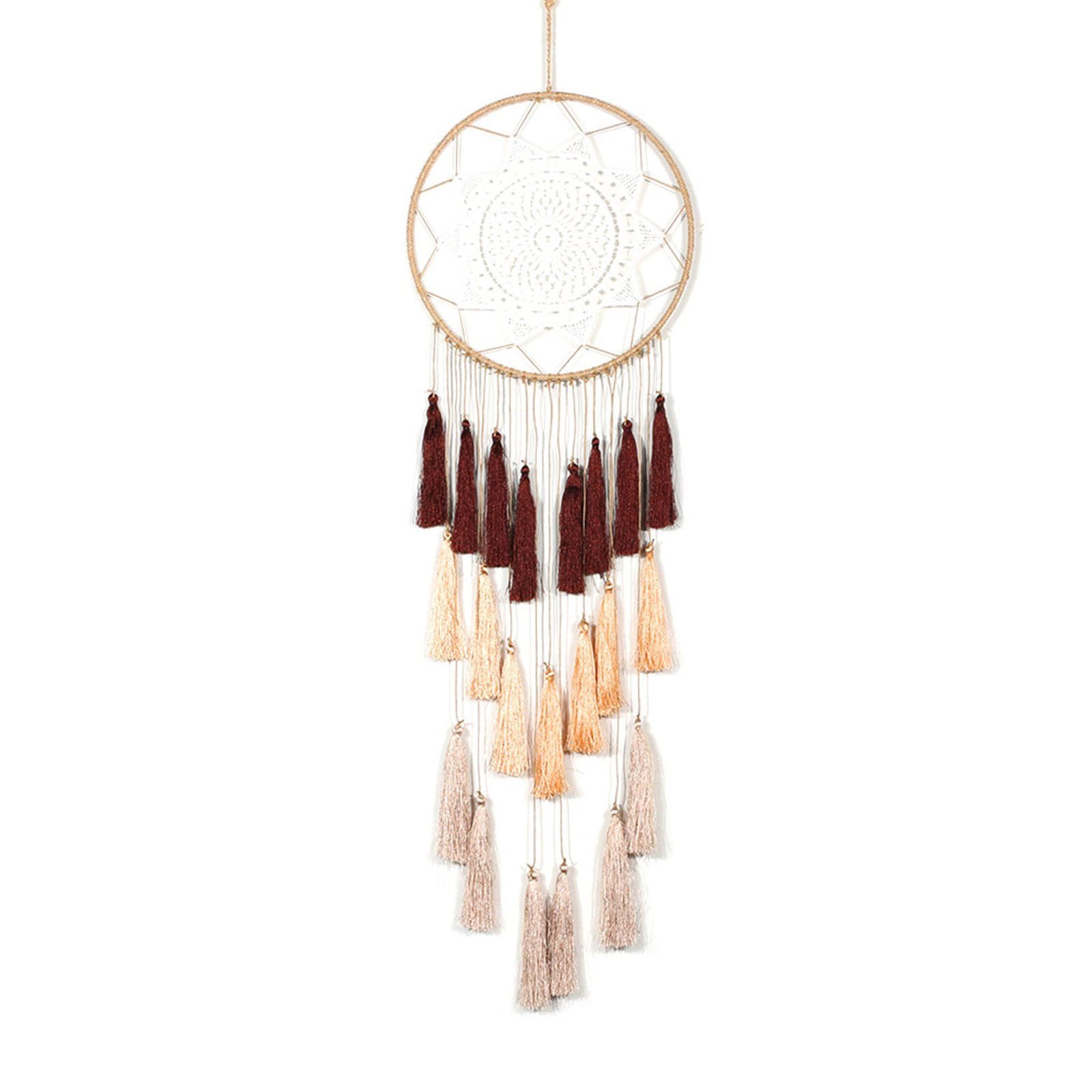 Woven Macrames Dreamcatchers Wall Hanging Ornament Tapestrys with Gradients Tassels for Bedroom and Home Decors Tassels Wall Hanging Dreamcatchers