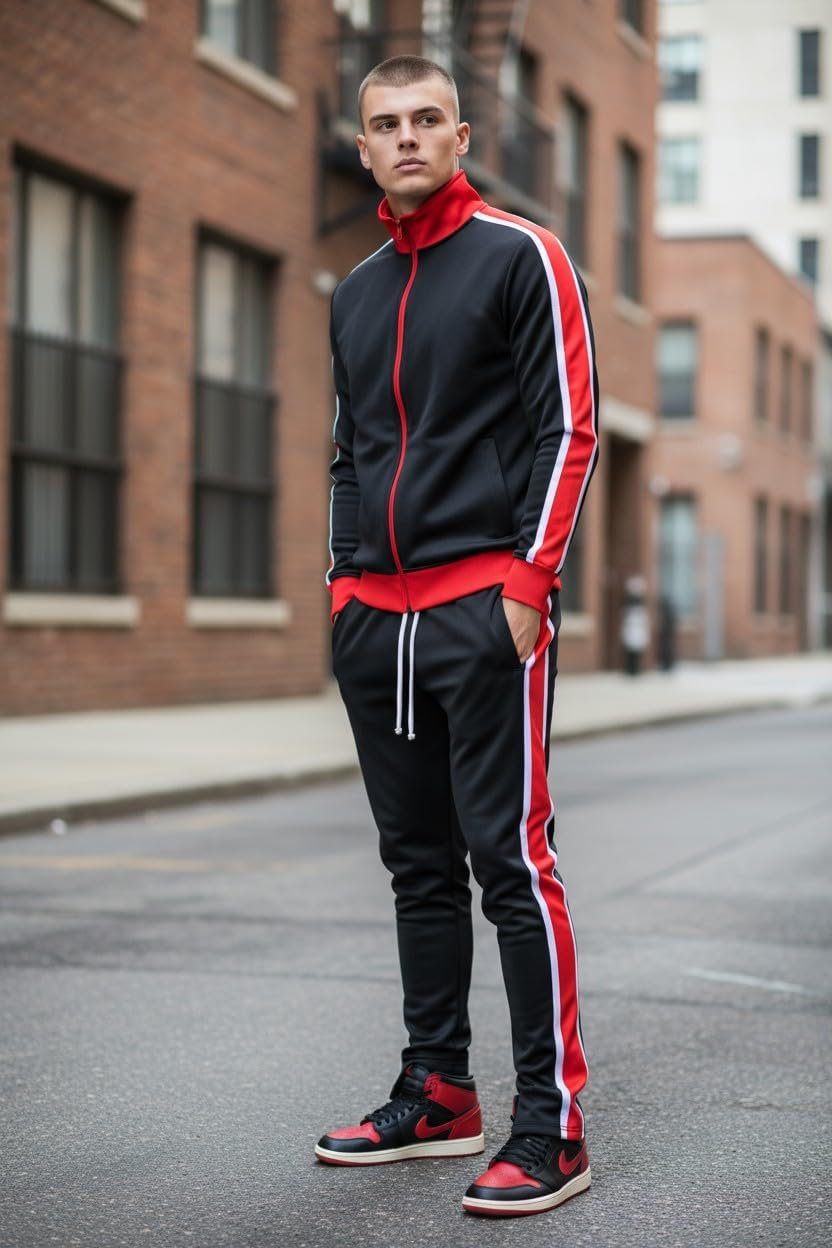 SCREENSHOT Mens Hip Hop Premium Slim Fit Comfort Track Jacket - Athletic Fitness Fashion Urban Lifestyle Streetwear Top - Image 3