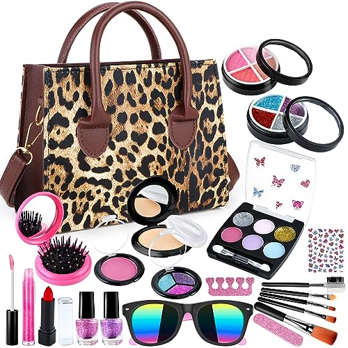 GIFTINBOX Kids Makeup Kit for Girl Toys, Washable Girls Makeup Kit for Kids with Bag, Makeup Sets for Girls Toddler Princess Toys Birthday for Girls Age 3 4 5 6 7 8 9 10 11 12 Year Old