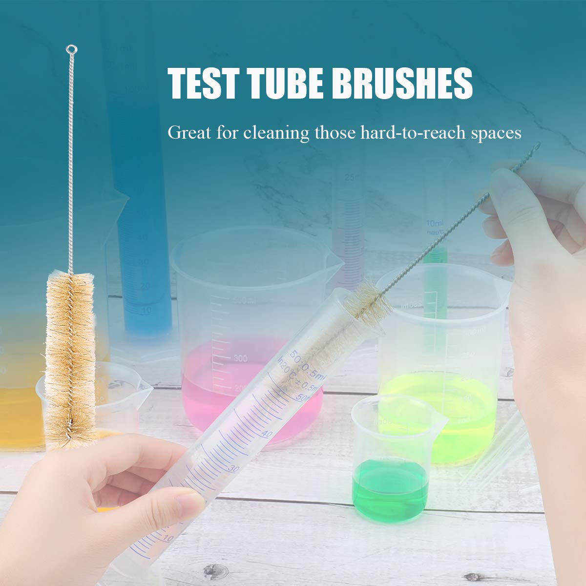 moveland 15-Piece Set Plastic Graduated Cylinders and Beakers with 5 Transfer Pipettes and 1 Test Tube Brushes, Ideal for DIY and Kids Science Lab: Industrial & Scientific