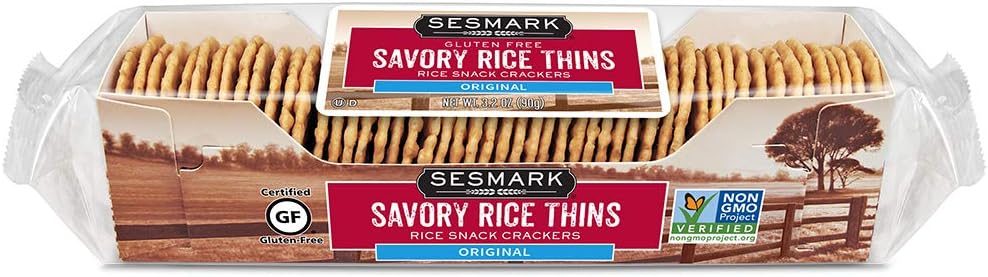 Gluten Free Rice Thins Original - Non GMO Project Verified - 3.2 Oz. (Pack of 12)