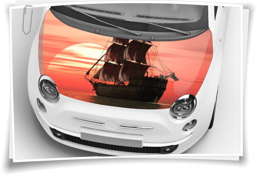 Meer Schiff Piraten Motorhaube Auto-Aufkleber Steinschlag-Schutz-Folie Airbrush Tuning Car-Wrapping Luftkanalfolie Digitaldruck