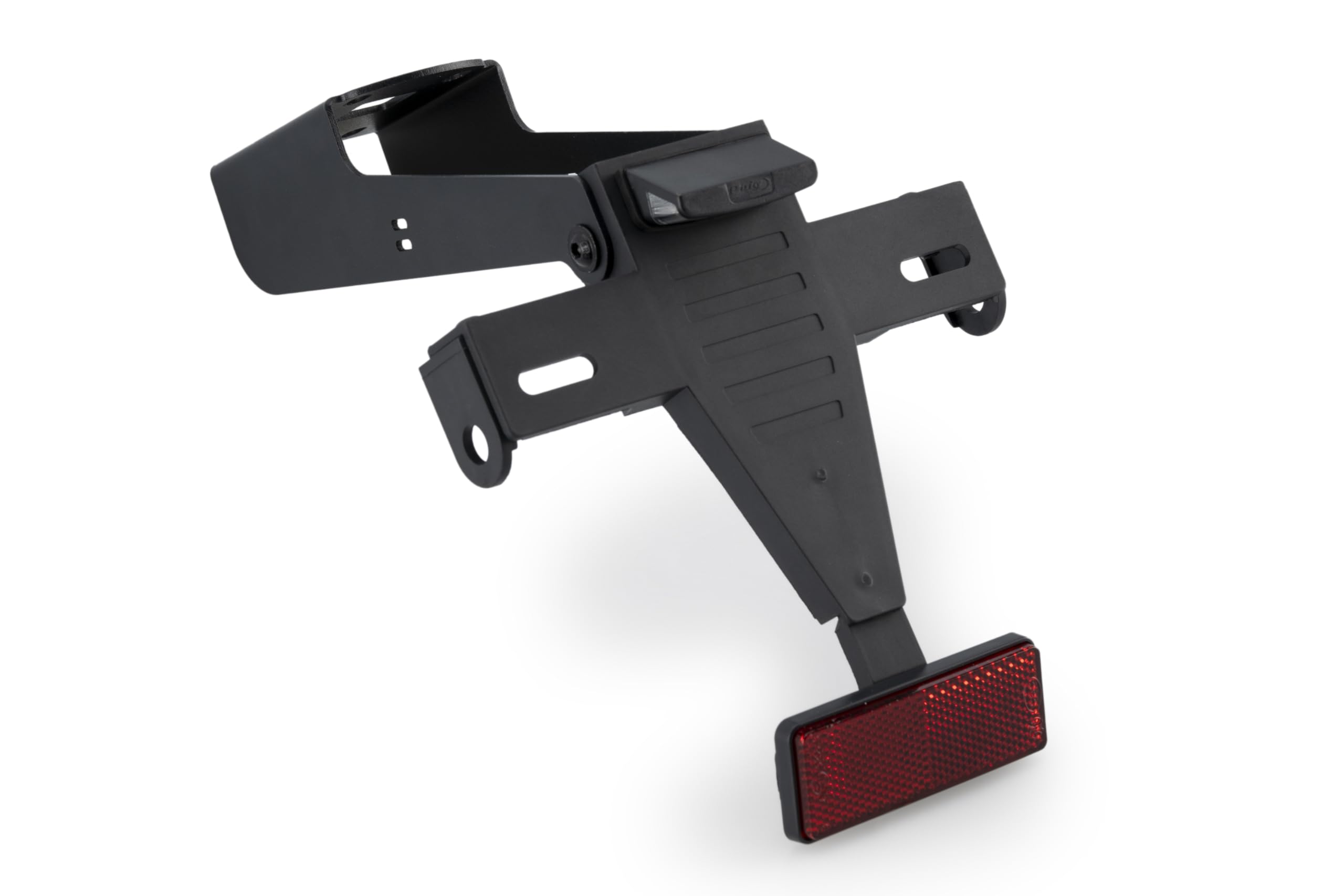 Puig 22378N License Plate Holder, fixed or adjustable tilt with immobilization system, adjustable turn signal holder and included kit, Black