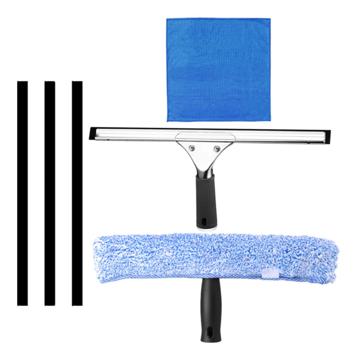 Kit de limpieza de ventanas con escobilla de goma para raspado de vidrio