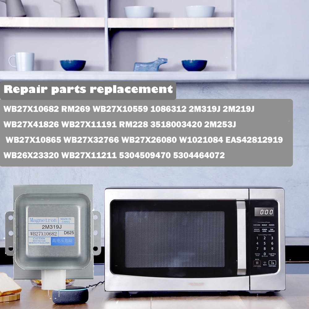 WB27X10682 Magnetron RM269 for GE Microwave Oven Repair Part Replace WB27X10559 1086312 2M319J 2M219J Magnetron,Compatible GE PEB7226SF2SS PEB7226SF1SS ZE2160SF03 JE2160SF03