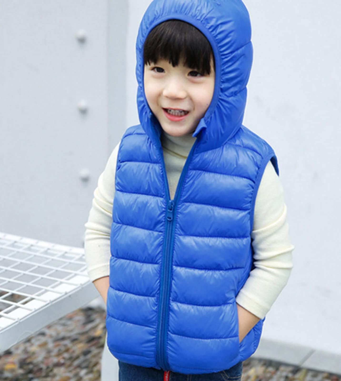 Smanicato Bambino Piumino Leggero Mezza Stagione Gilet Bambina Antivento Primaverile Kway Caldo Giubbotto K Way Con Cappuccio Impermeabile Giacca Imbottito Bodywarmer Ragazzo