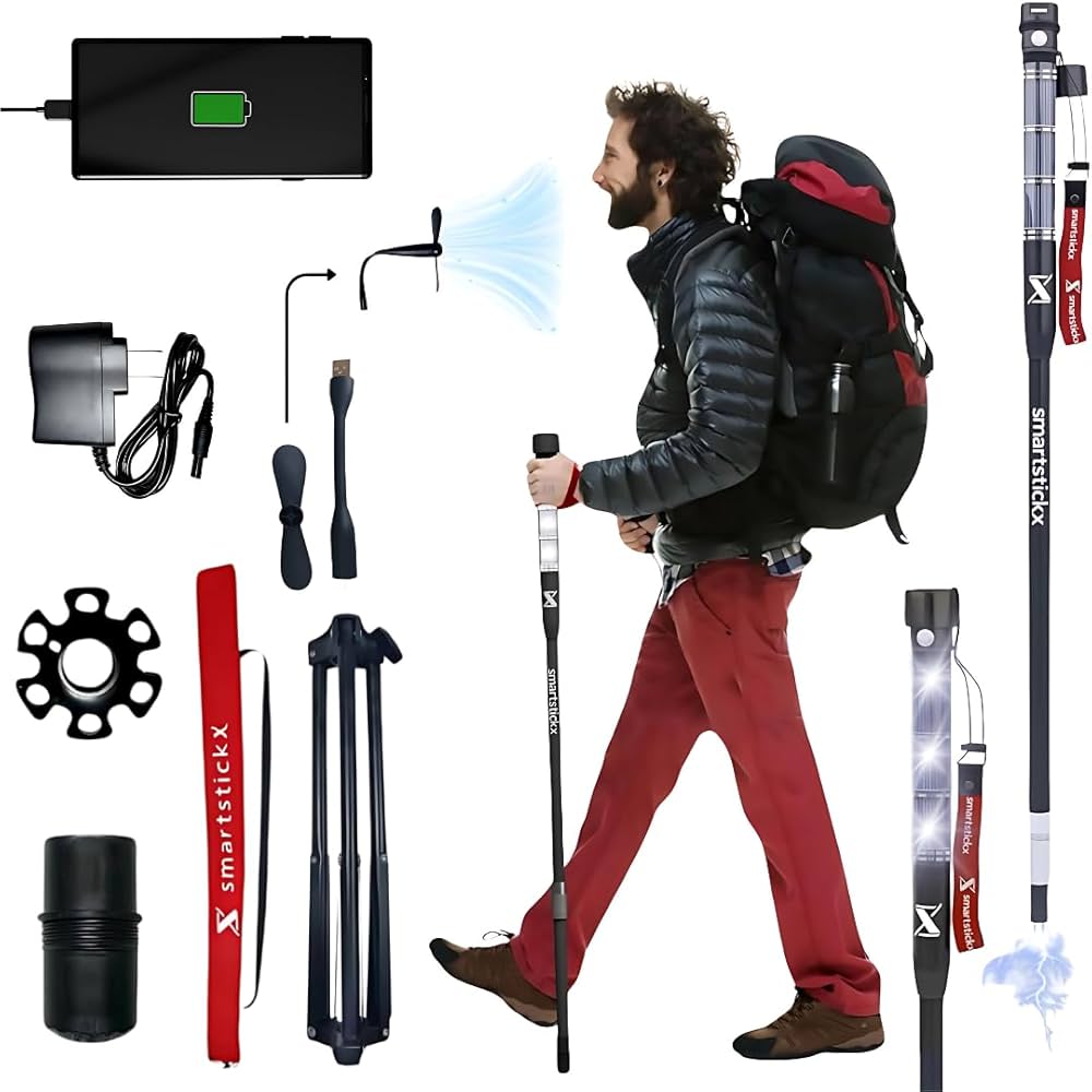 Amazon.com: SmartstickX 戰術拐杖員工自衛電擊槍2 種明亮的LED