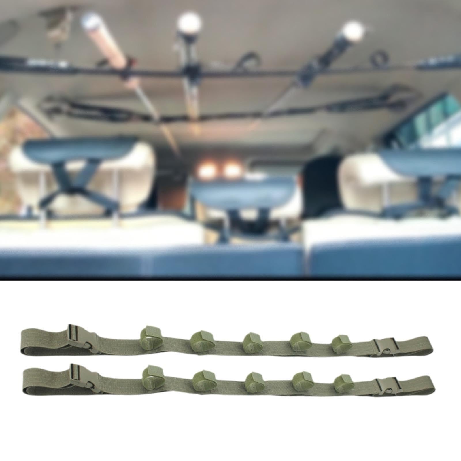 Menolana 2 Pieces Fishing Rod Holder Strap Belts from 43.31inch to 61.02inch Fishing Rod Holder Straps for Car for Wall Garage Outdoor, Green