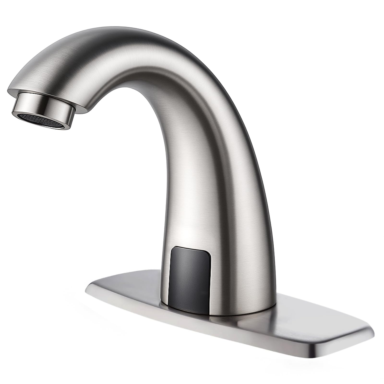 Brushed Nickel Touchless Bathroom Sink Faucet - Automatic Motion Sensor Battery Opertated with Temperature Mixing Valve for Commercial Lavatory, ‎‎LF9193SF