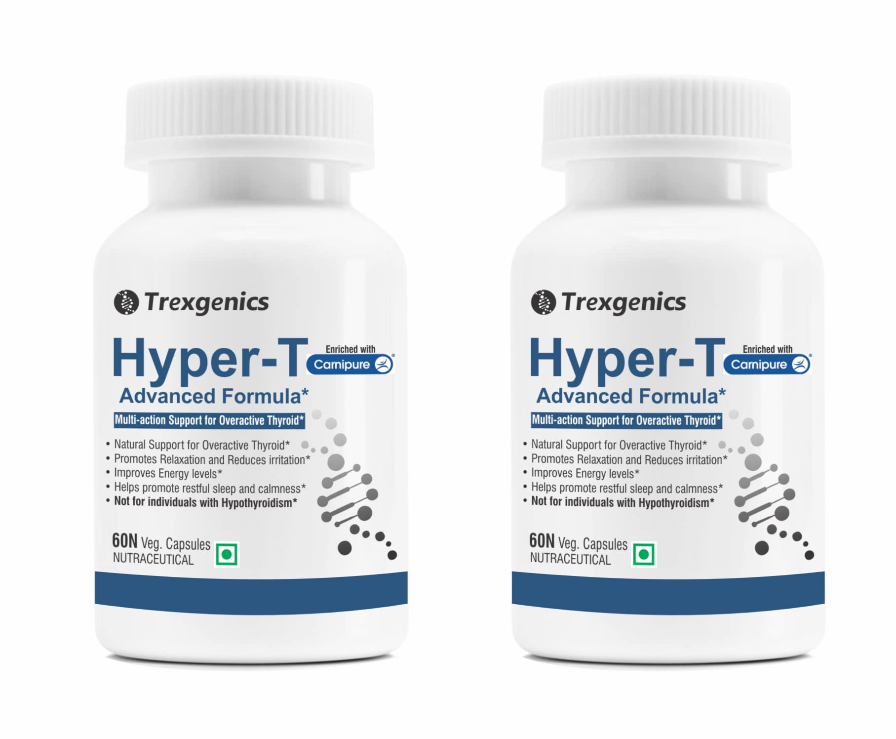 Trexgenics HYPER-T Thyroid Support VEGAN & NON-GMO (60 Veg. Capsules) (Pack of 2) (B09XR35SYQ) Amazon Price History, Amazon Price Tracker