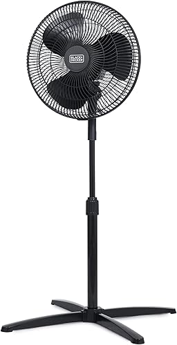 Miniatura 8 de BLACK+DECKER Ventilador de pedestal de 18 pulgadas, BFP18SXW, ventilador oscilante para el hogar y la oficina, ventilador de pie con 3 ajustes de