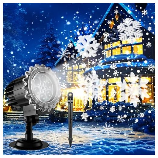 Décoration Noël,Segotendy Projecteur Noël Exterieur Haute Luminosité,Lampe Projecteur de Flocon de Neige,Projecteur Lumière Étanche pour Décoration Arbre de Noël,Cadeau,Halloween,Fête,Jardin,Intérieur