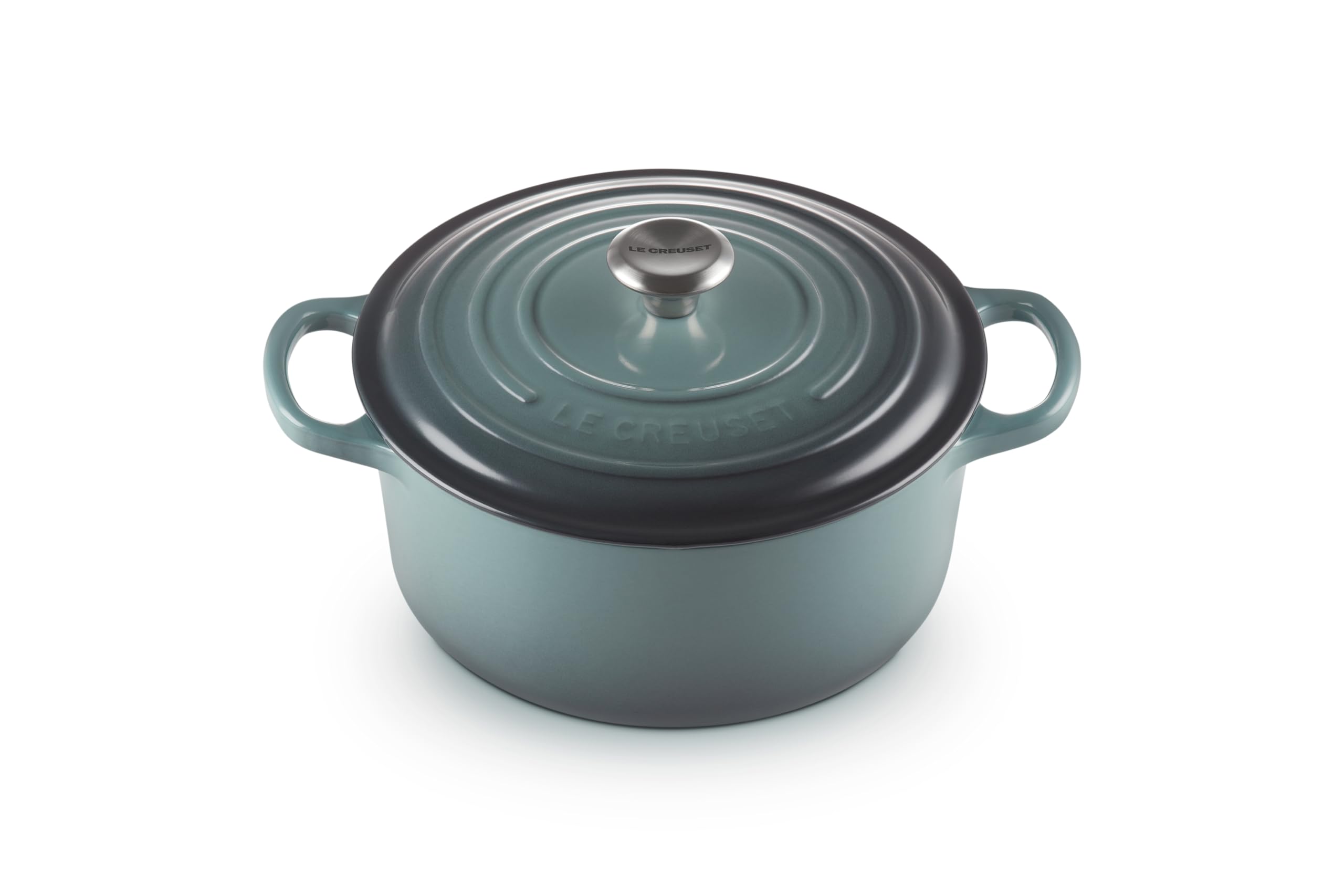 Le Creuset Signature Gusseisen-Bräter mit Deckel, Ø 22 cm, Rund, Für alle Herdarten und Induktion geeignet, Volumen: 3,3 l, 3,932 kg, Ocean, 21177223602430