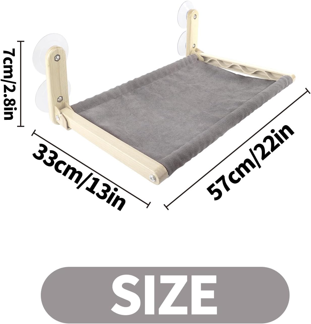 review All For Paws Cat Window Perch for Indoor Cats,Space Saving Cat Hammock for Window,Hanging Cat Furniture,Strong Suction Cup Cat Window Bed (Grey)