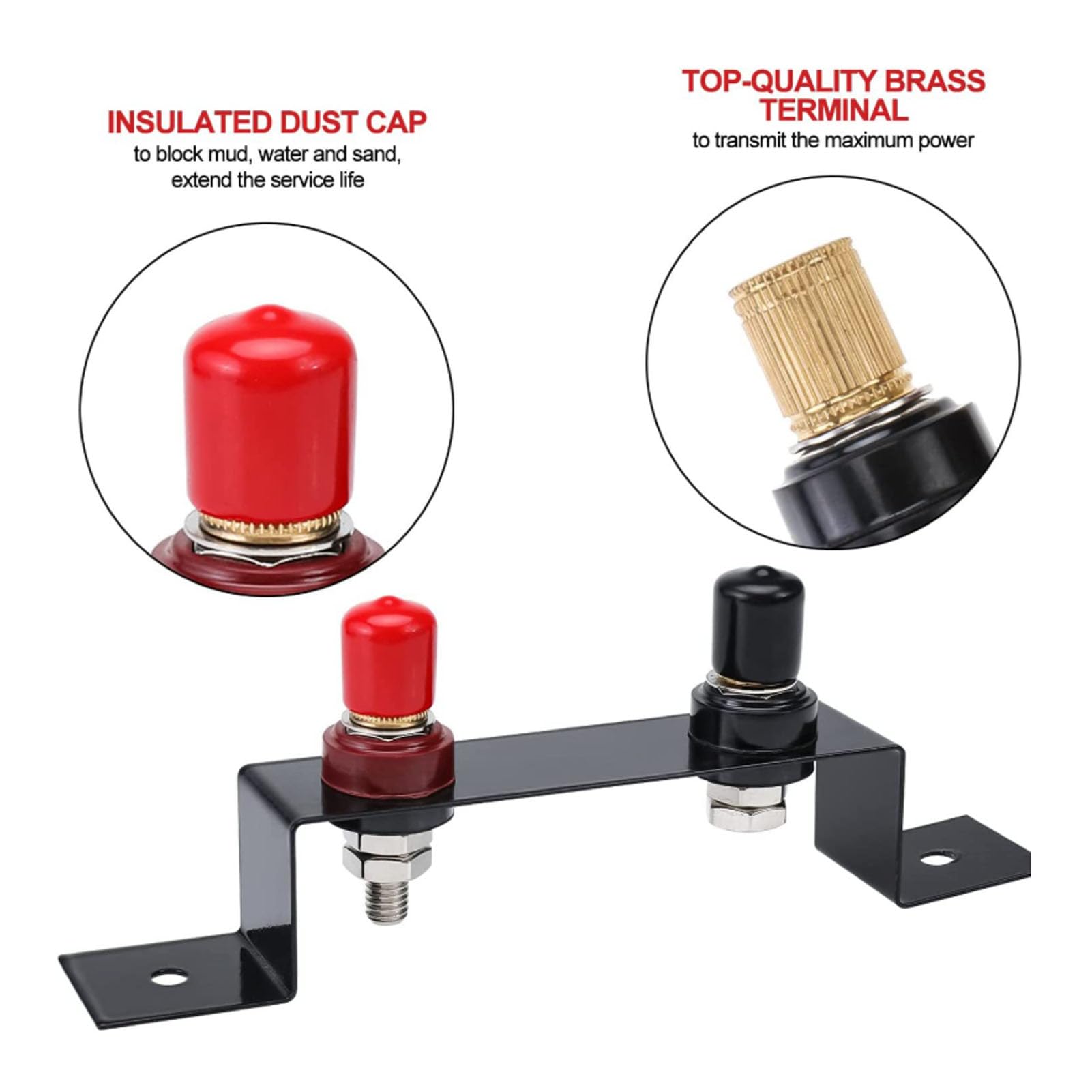 Yctze Kit de Reubicación de Poste de Salto de Batería de Terminales de Batería Remota de Coche 4AWG | Cable de cobre de 1,2 M, acceso de carga rápida, soporte a prueba de golpes para UTV ATV coche camión RV barco