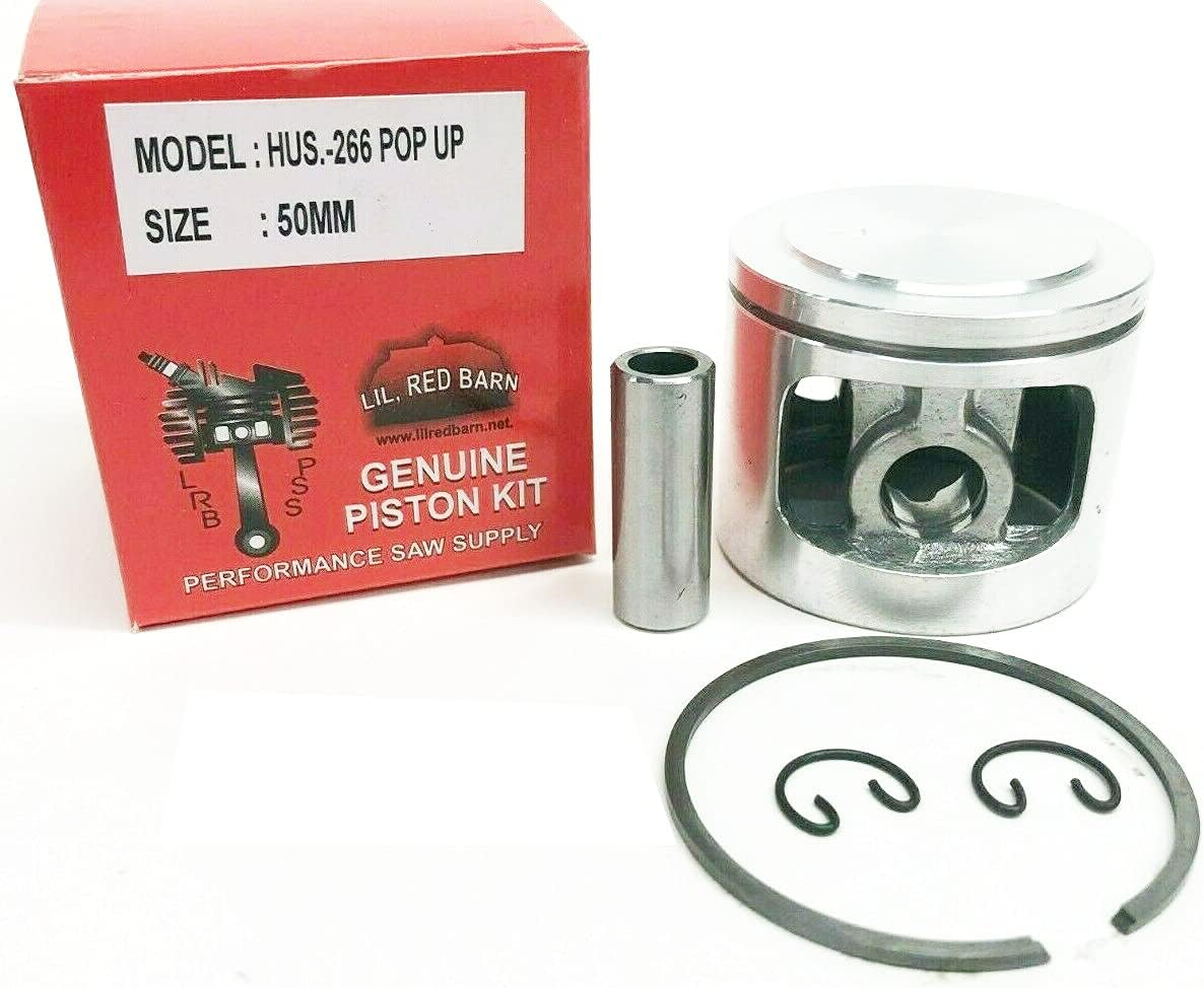 Pop Up Piston Kit Compatible with Husqvarna 266, 266XP Chainsaw 50mm Replaces Part #501658802 Extra Power and Compression! Two Day Standard Shipping To All 50 States!
