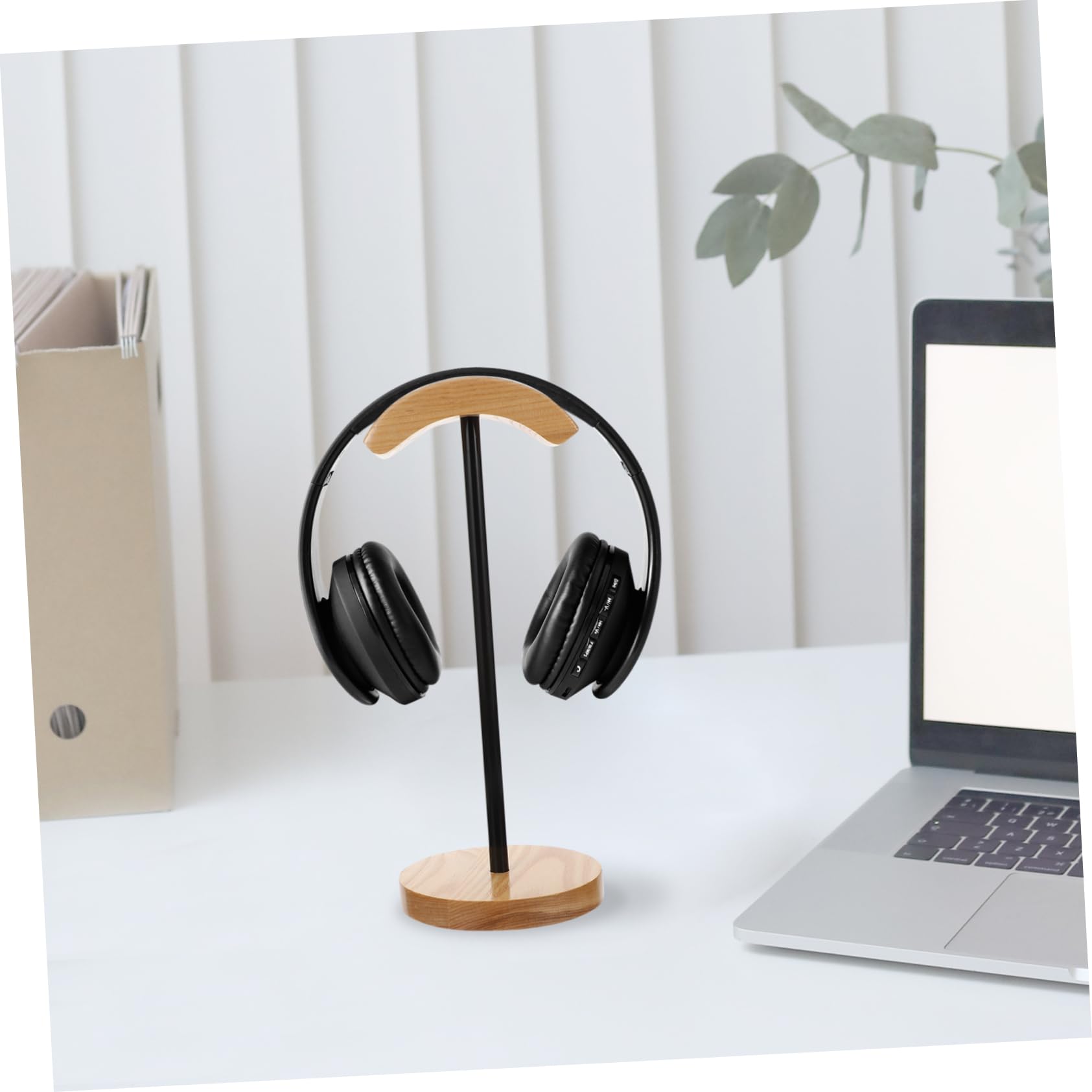 Veemoon Stand per Cuffie in Legno Supporto da Tavolo Multifunzionale Espositore e Organizer da Scrivania Adatto per Uso Casalingo e Ufficio