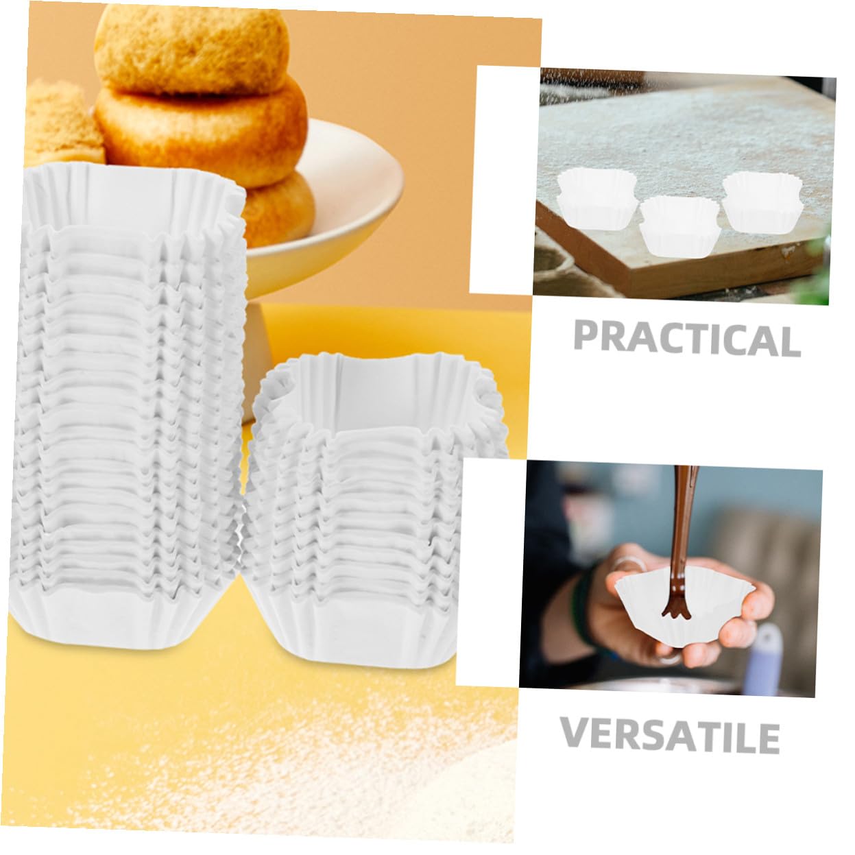 Caissettes à Muffins en Papier 2000pcs Blanches, Moules à Muffins