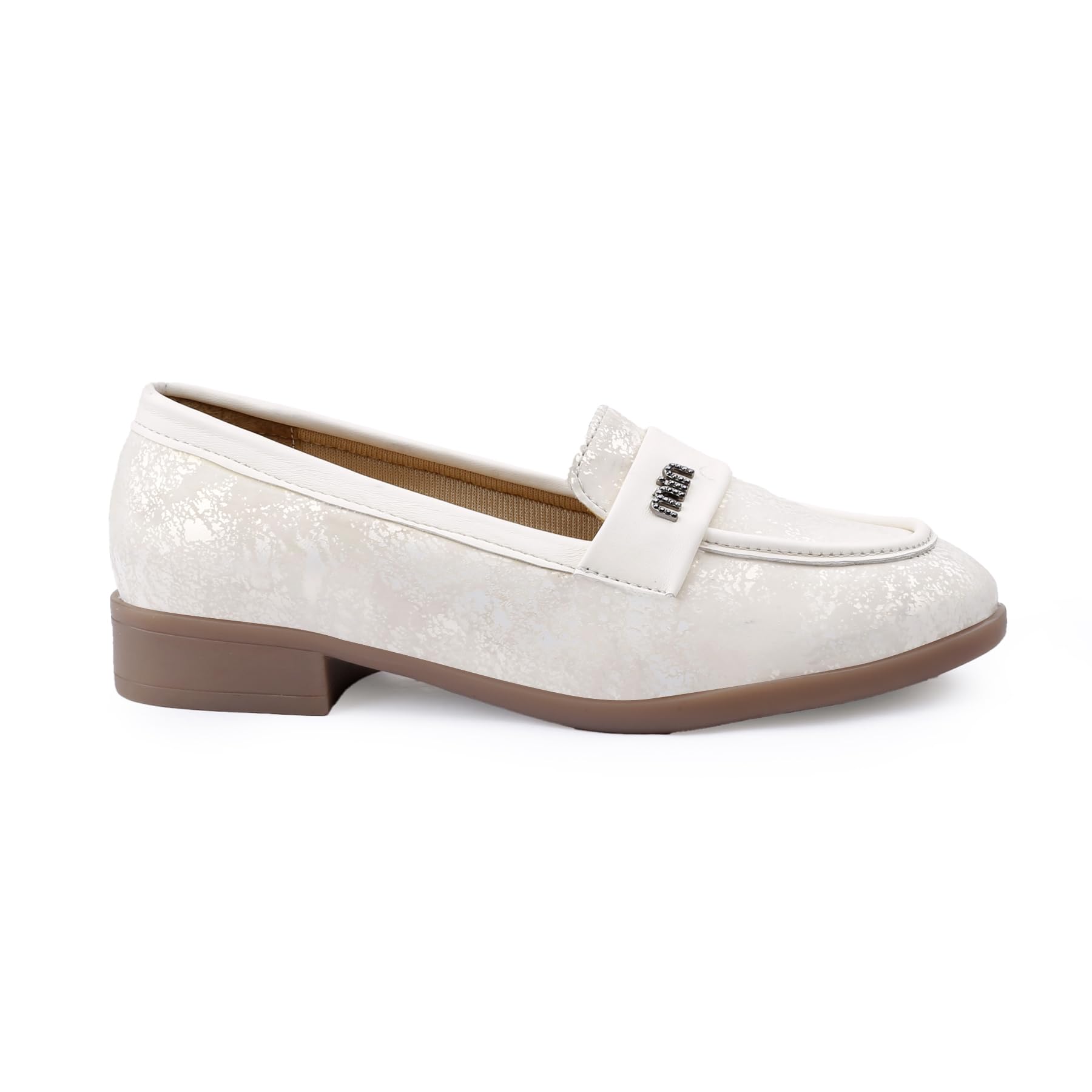 yuvrato baxi Women's Textured Low Top Slip-On Loafers & Uniform Dress Shoes with Faux Leather Material & Cushioned Comfort Insole.-picture-36