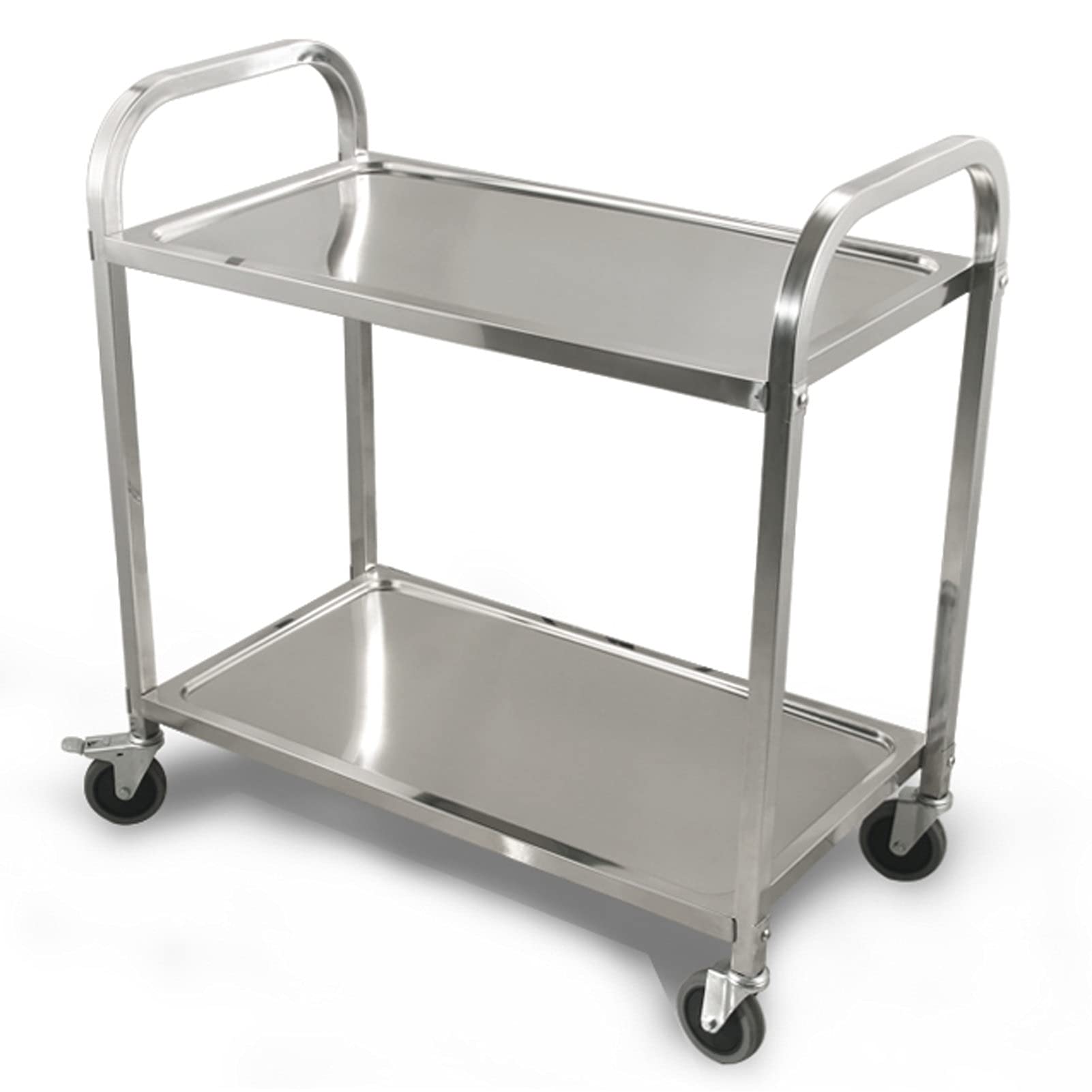 JYBNBBE Stainless Steel Kitchen Serving Trolley Cart with Locking Wheels 3 Tier Utility Rolling Cart for Storage and nization,2 Layers-95 * 50 * 95