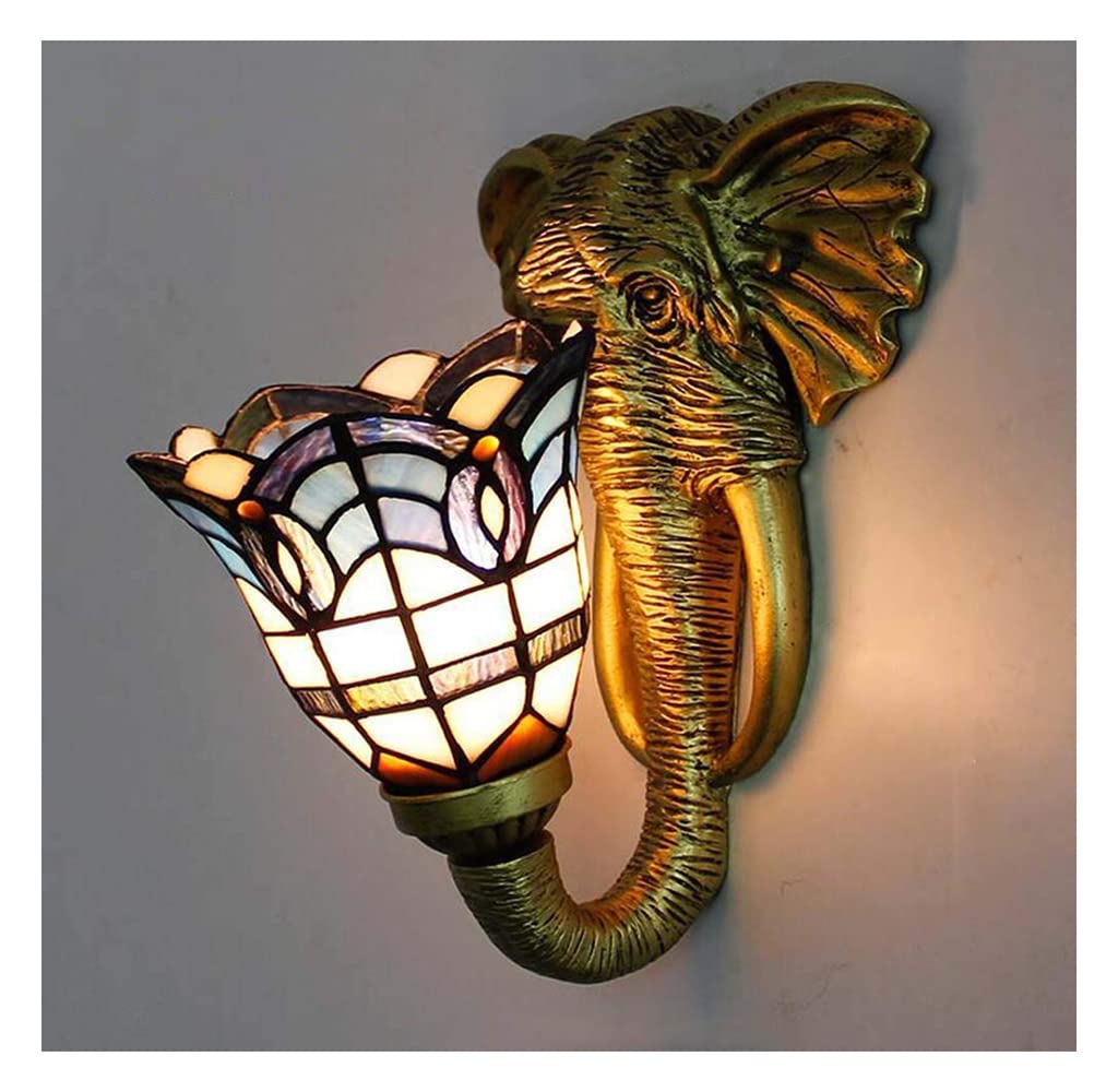 Aioneer Wall Light Vintage Tiffany Style Wall Lamp, Bronze Finish Wall Sconces Fixture For Living Room Corridor Bedroom Bedside Stairs,A