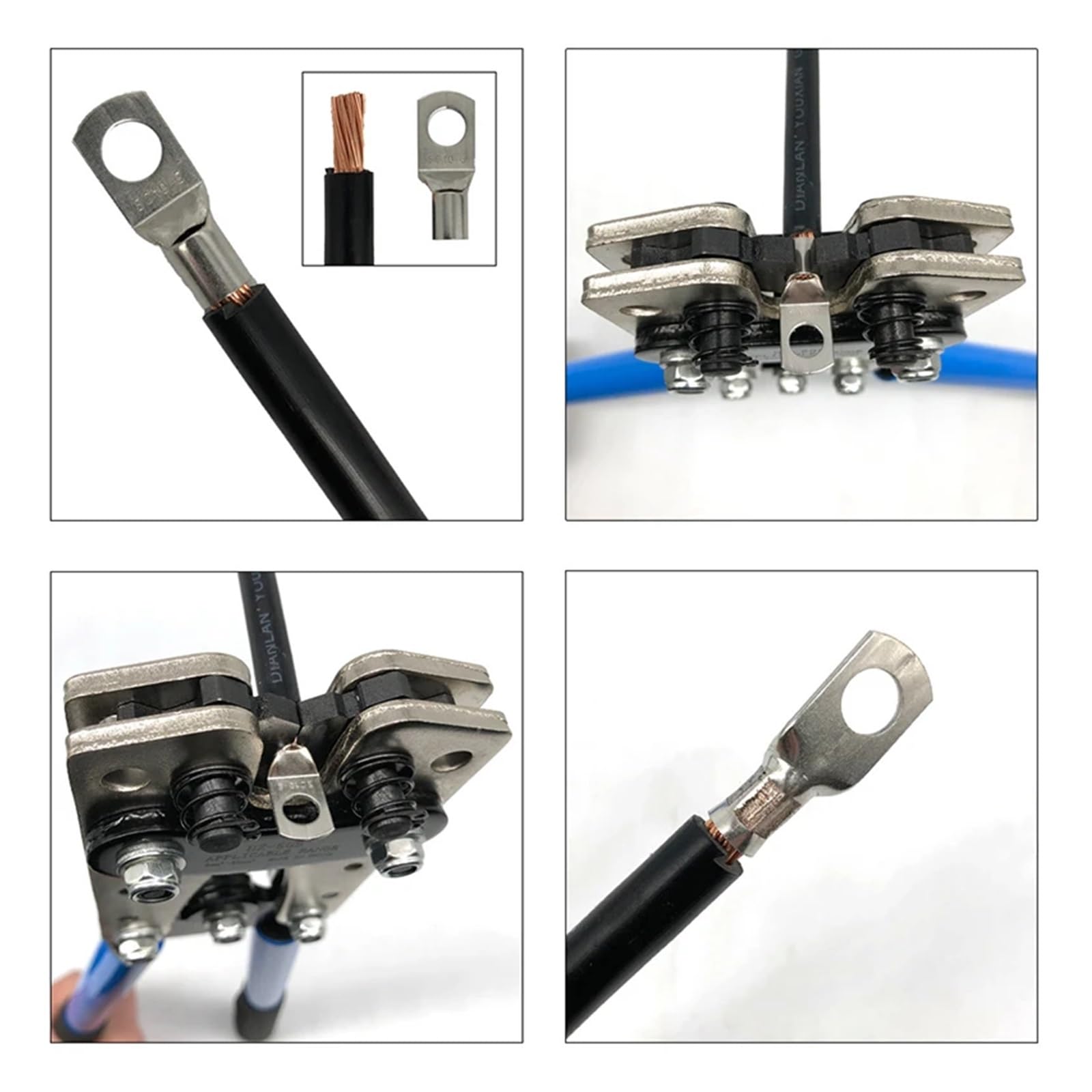 60 terminales de cobre SC con alicates de crimpado for terminales de cable de batería HX-50B for conectores de cable eléctrico SC.