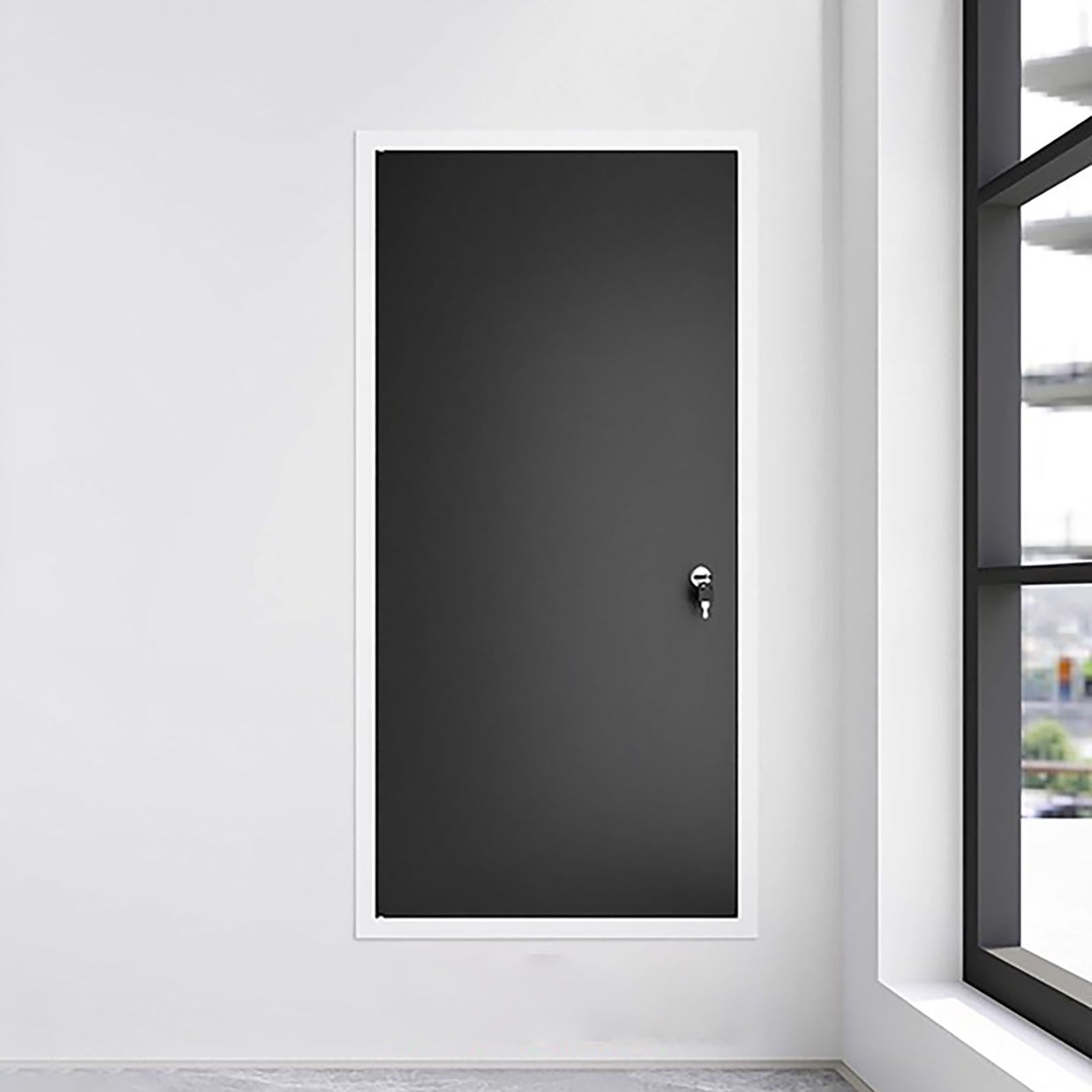 Jievmrs 30x30 22x30 24x60 24x24 36x36 30x21 18x24 Access Door, Aluminum Access Panel Hinged Inspection Door, Attic/Factories/Hotels HVAC Service Door(Black,45x65cm(18x26in))